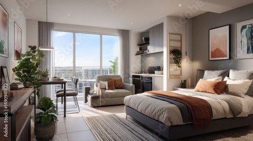 Modern studio apartment interior