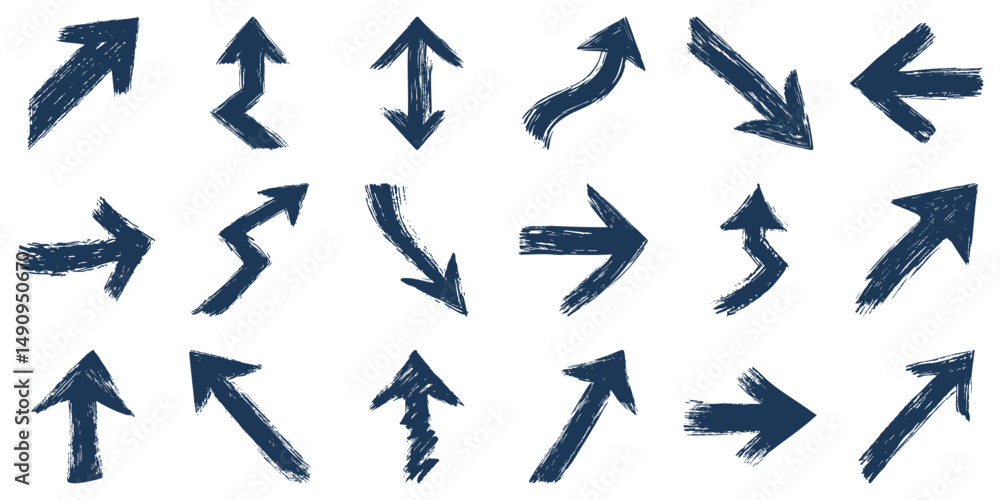 Hand-Drawn Arrow Collection Set. Creative Direction And Navigation Symbols. Isolated Vector Illustration Hand-Drawn Arrow Collection Set. Creative Direction And Navigation Symbols. Isolated Vector Illustration
