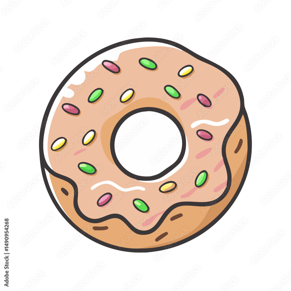 Fototapeta premium donut icon, donut vector illustration-simple illustration of donut, perfect for donut logos and icons