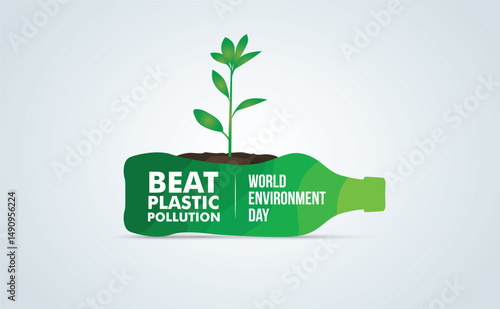 #BeatPlasticPollution, World Environment day concept 2025. 