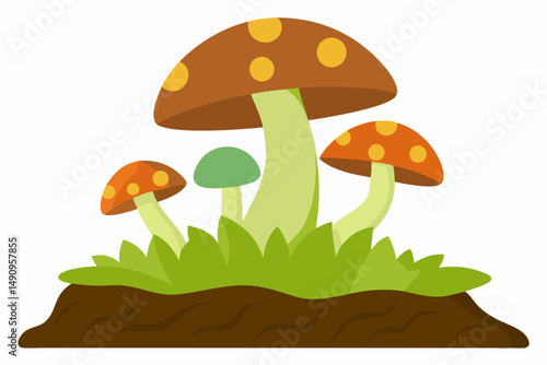 mushrooms on a grass