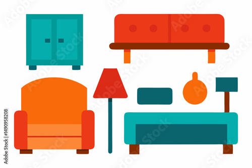 set of furniture icons