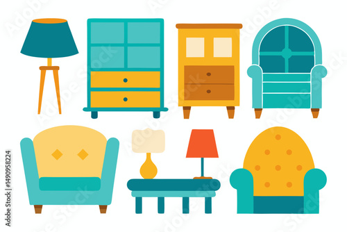 furniture icons set