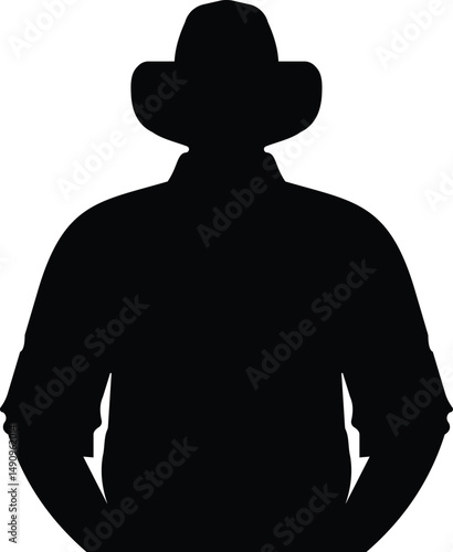 Cowboy Silhouette icon. Vector Illustration Design. a silhouette of a man in a cowboy hat