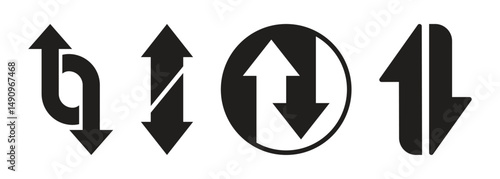 Up and down arrow vector icon collection. Direction sign icon for app or web. Vector illustration