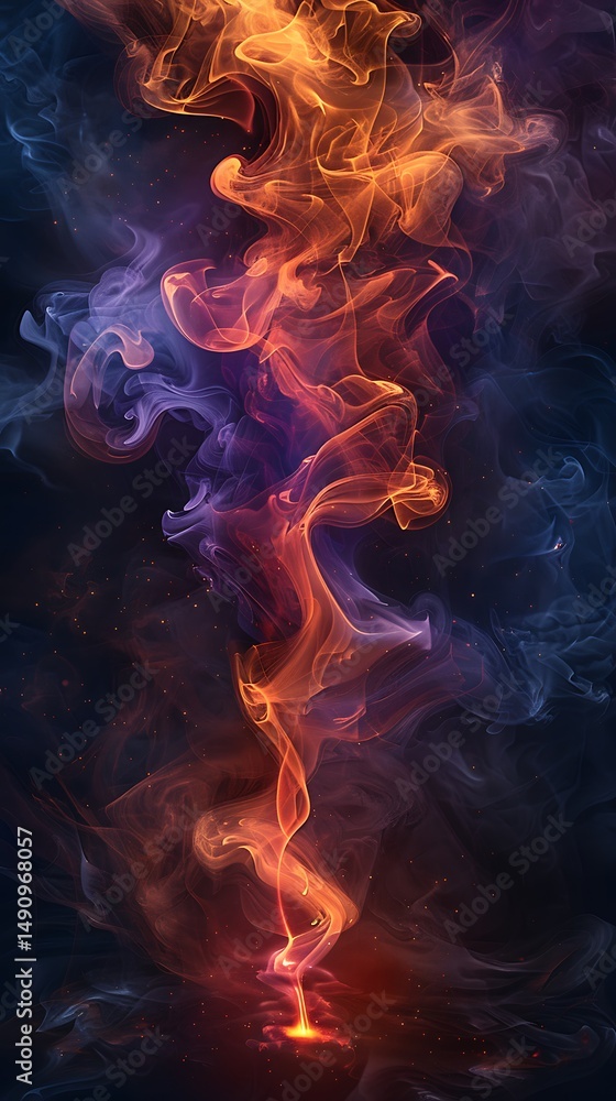 Fototapeta premium Abstract smoke swirls in vibrant colors
