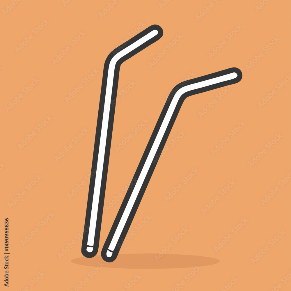 Two Reusable Metal Drinking Straws, Eco-Friendly Two Reusable Metal Drinking Straws, Eco-Friendly