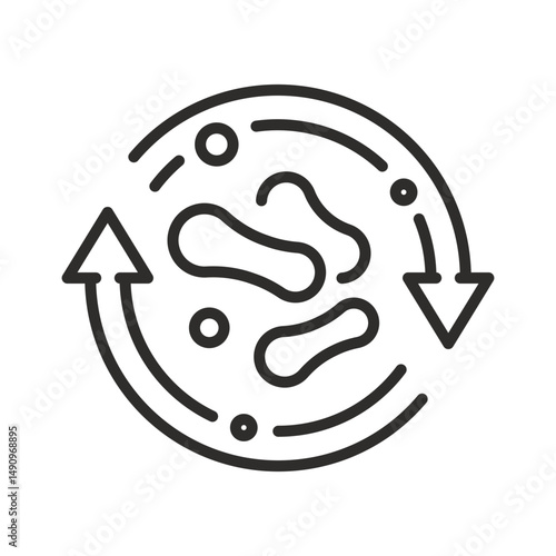 Lactobacillus icon. Gut protective. Probiotics. Vector illustration.