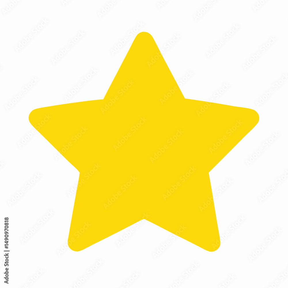 Obraz premium Yellow Five-Pointed Star Icon, Graphic Design Element