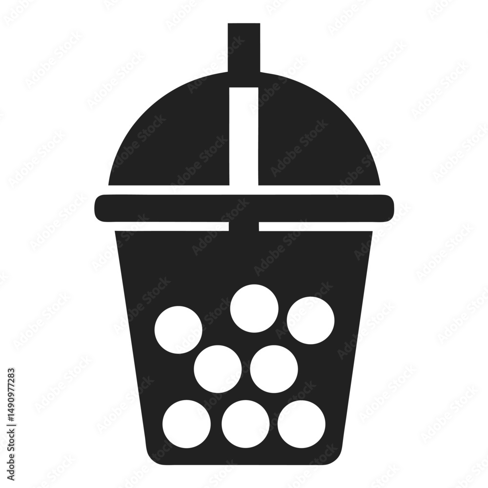 Tapioca Pearls Bubble Tea Boba Cup Vector Illustration Tapioca Pearls Bubble Tea Boba Cup Vector Illustration