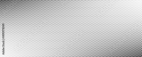 Black halftone circle dots pattern white background gradient abstract pattern. Vector texture illustration in pop art cartoon sport style. Grunge dot wave line modern.