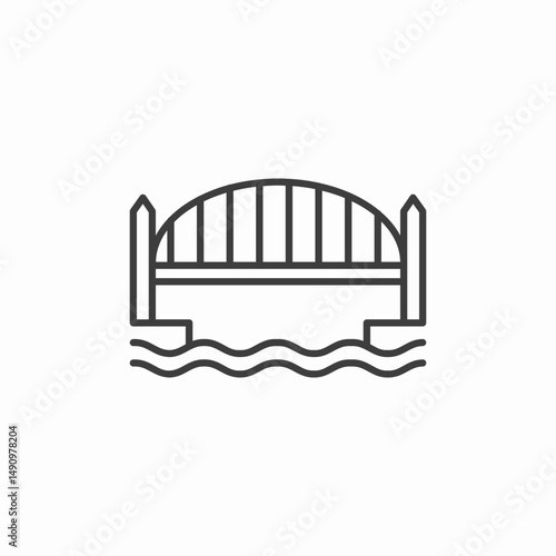 bridge over water icon sign vector