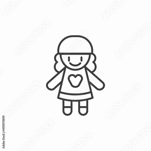 cartoon girl smiling icon sign vector