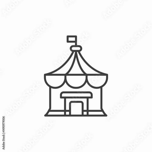 circus tent entrance icon sign vector