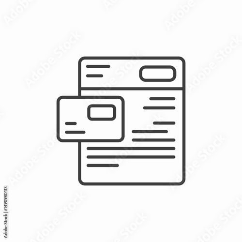credit card invoice icon sign vector