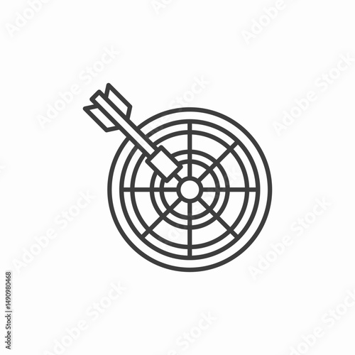 dartboard arrow center icon sign vector