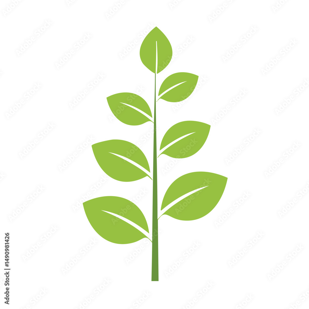 Fototapeta premium Simple green plant illustration nature growth icon