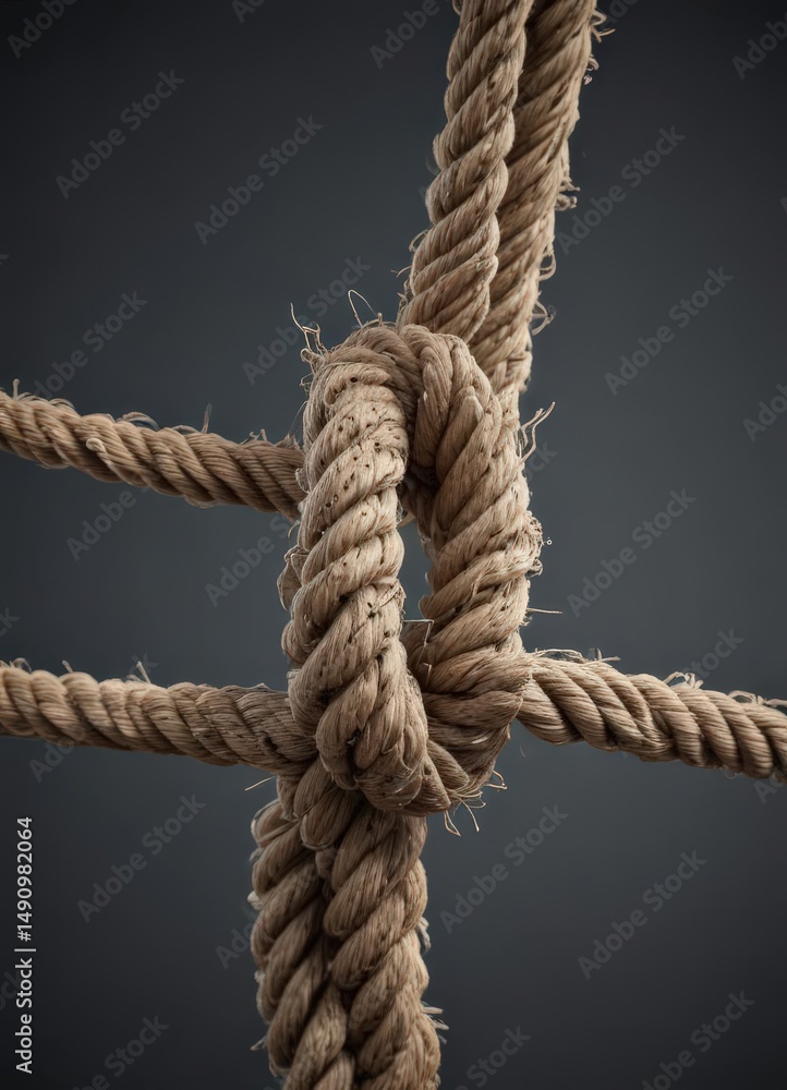 Frayed rope, nearing breaking point, under strain , overload, strain, breaking Frayed rope, nearing breaking point, under strain , overload, strain, breaking