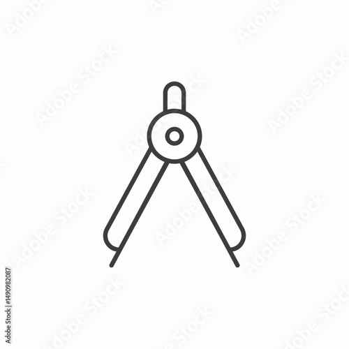 geometry compass tool icon sign vector