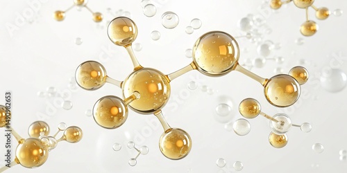 Elegant Molecular Aesthetics - 3D molecular visualization of collagen tripeptide showcasing its structure and properties for scientific and educational purposes.