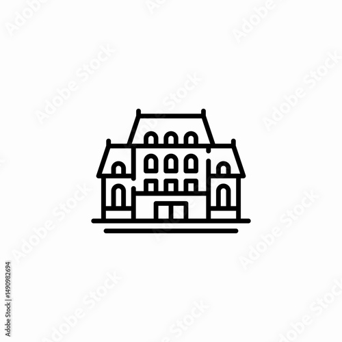 hotel building icon sign vector
