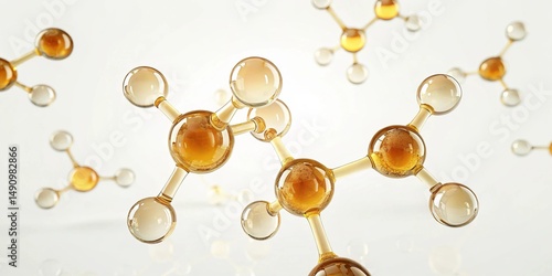 Fototapeta Naklejka Na Ścianę i Meble -  Elegant Molecular Aesthetics - 3D molecular visualization of coenzyme Q10 showcasing its structure and properties for scientific and educational use.