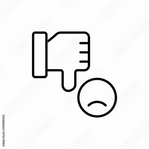 Negative feedback thumbs down icon vector sign