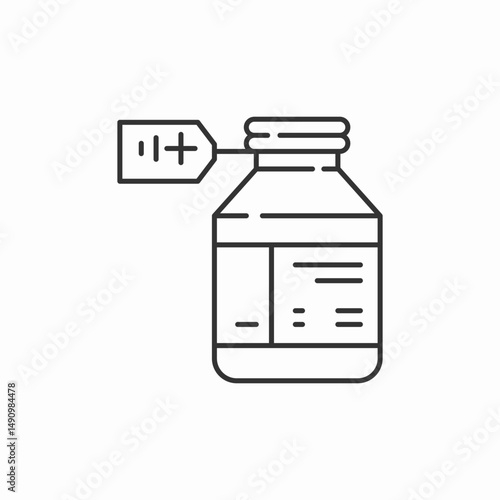 medical bottle tag pills icon sign vector