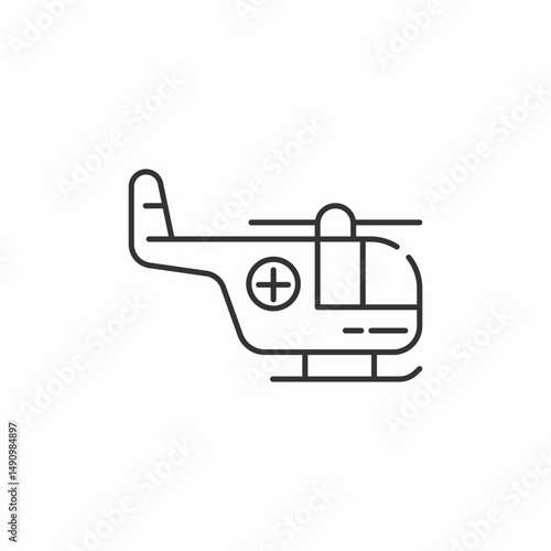 medical helicopter transport icon sign vector