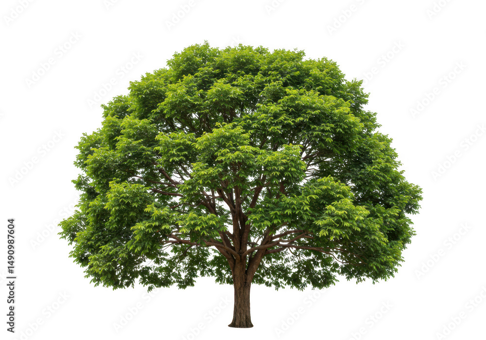 Fototapeta premium Green leafy tree illustration isolated on transparent background