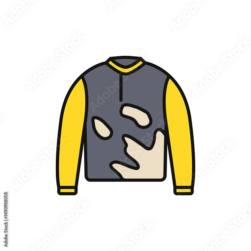 Watercolor Jacket Icon, Soft and Artistic Fashion.