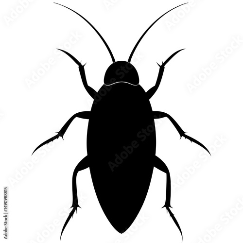 Black Cockroach Silhouette Illustration Vector Graphic