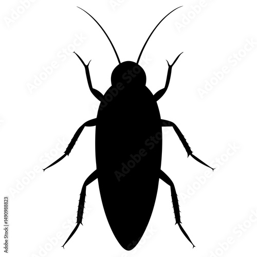 Black Cockroach Silhouette Illustration Vector Graphic
