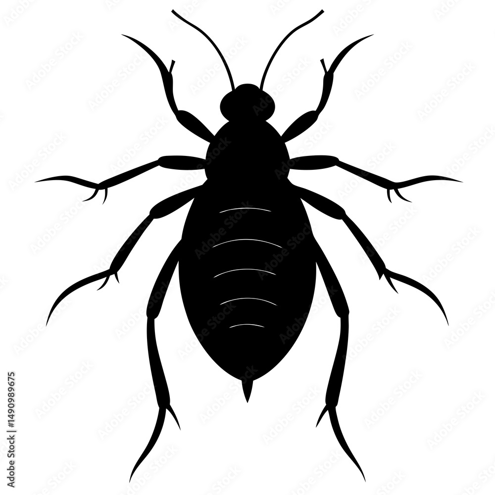 Black Silhouette of a Cockroach Insect Illustration Black Silhouette of a Cockroach Insect Illustration