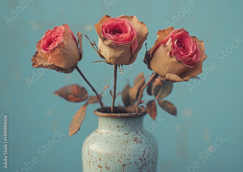 Obraz na płótnie bouquet of roses in a vase w salonie
