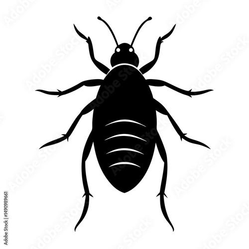 Black Silhouette of a Cockroach Insect Icon