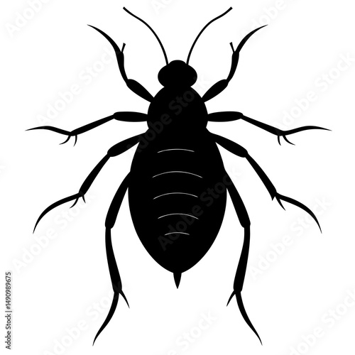 Black Silhouette of a Cockroach Insect Illustration
