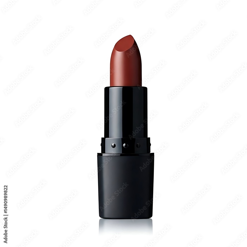 Dark brown lipstick, upright front view isolated on a pure white background. Dark brown lipstick, upright front view isolated on a pure white background.