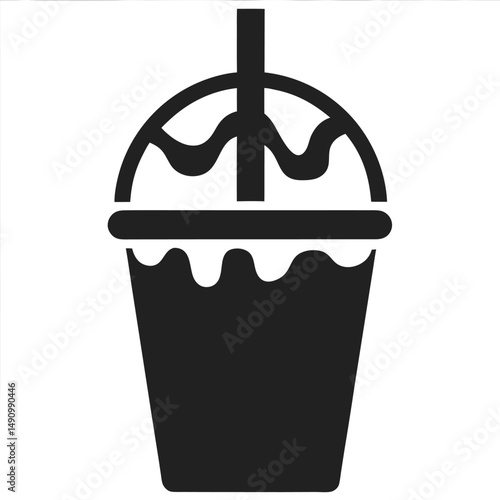 Vector Frappuccino Illustration with Domed Lid Design
