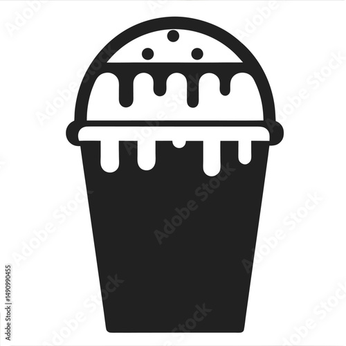 Frappuccino Vector Illustration with Domed Lid