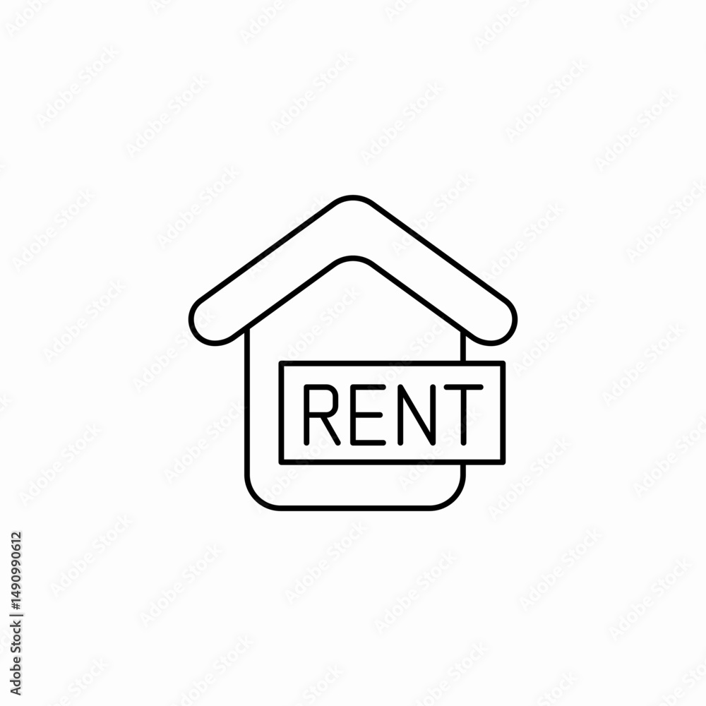 Obraz premium rent house icon sign vector