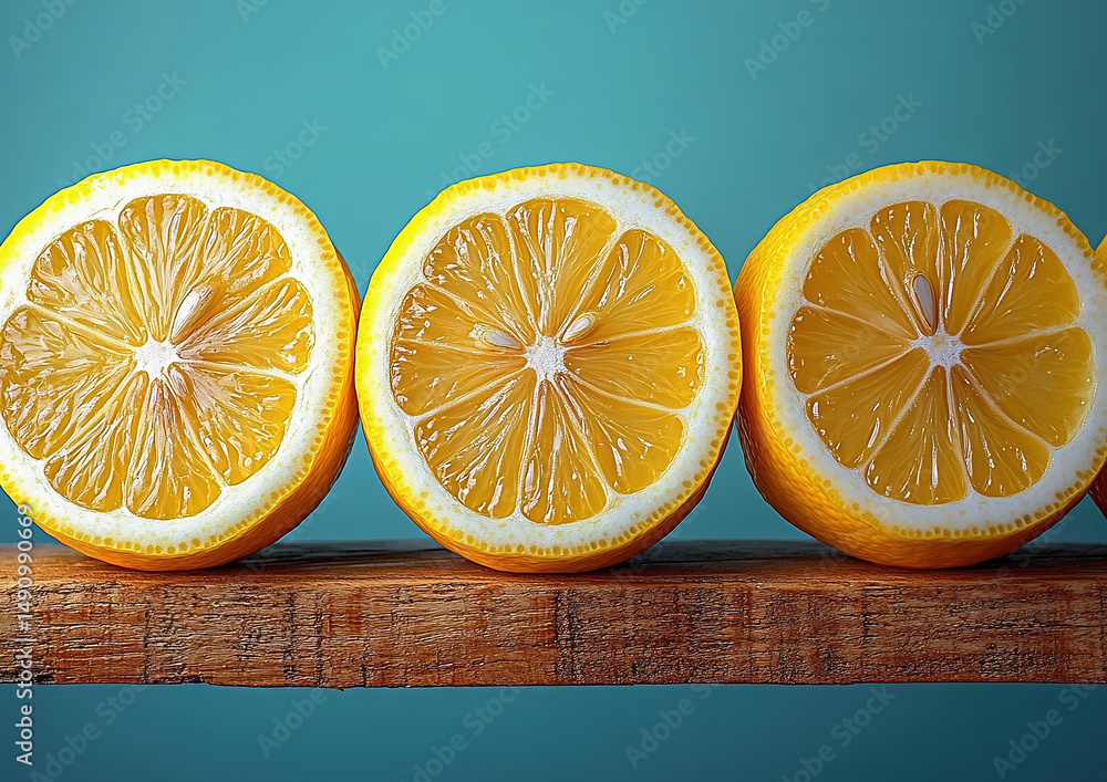 orange and lemon on wooden table
