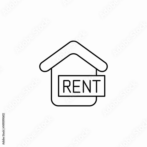 rent house icon sign vector