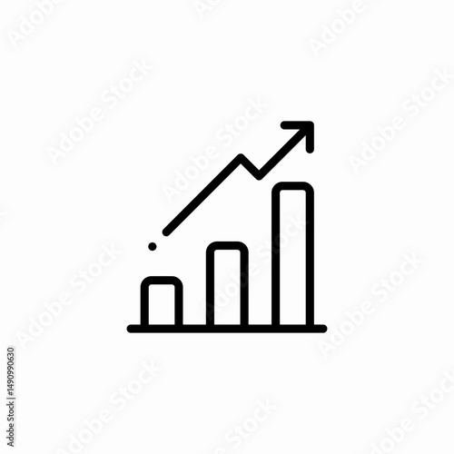 rising graph icon sign vector