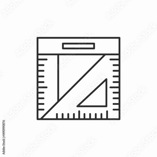 ruler set square icon sign vector