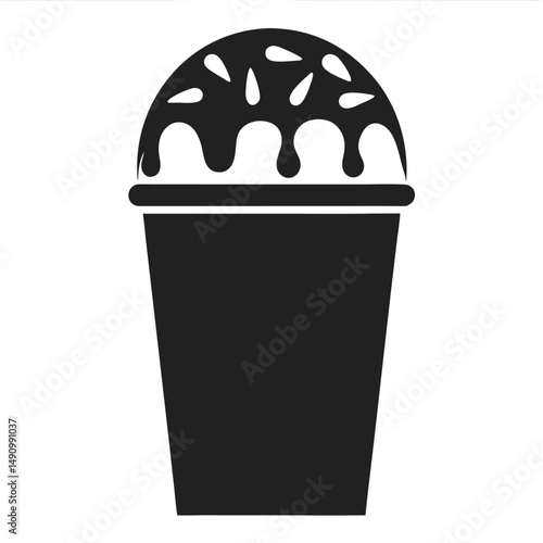 Frappuccino Vector with Domed Lid Illustration