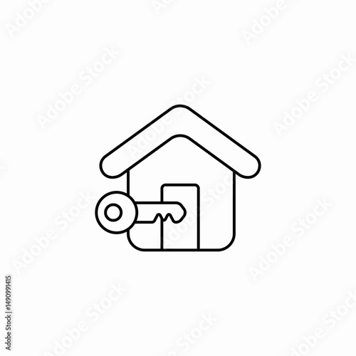 secure house icon sign vector