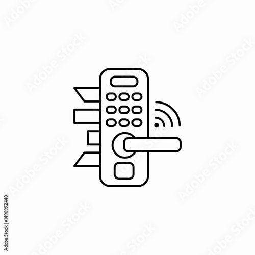 smart door icon sign vector