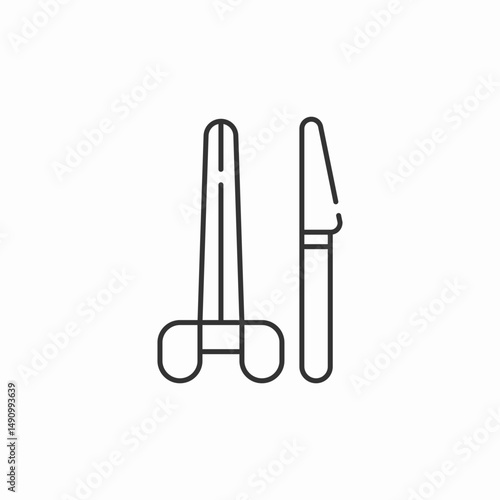 surgical scissors scalpel icon sign vector