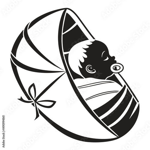 baby silhouettes standing, sitting, crawling, and lying down, vector illustration.